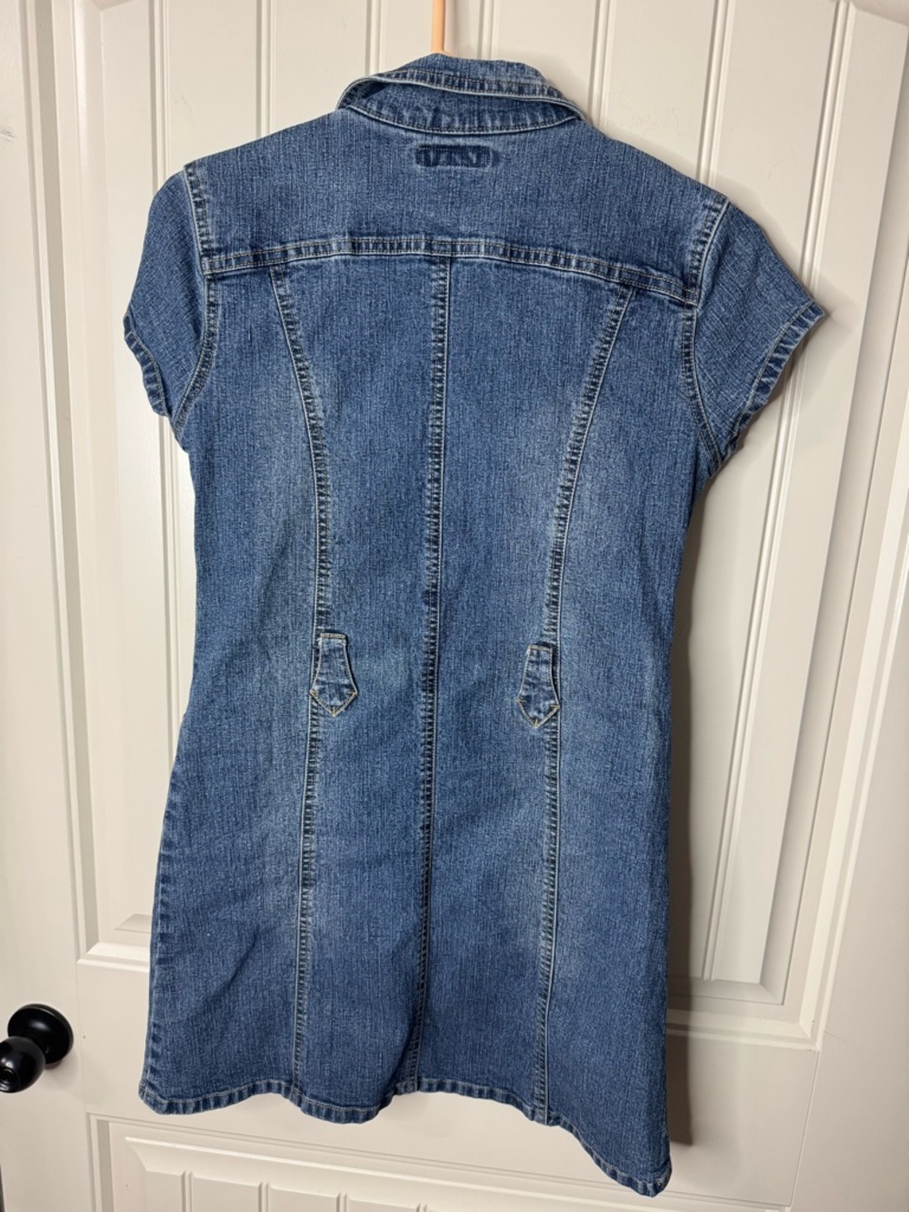 2/for $20 🪩 JLO Jennifer Lopez Blue Denim Button-Front Mini Dress (Teen Large) - Picture 8 of 10